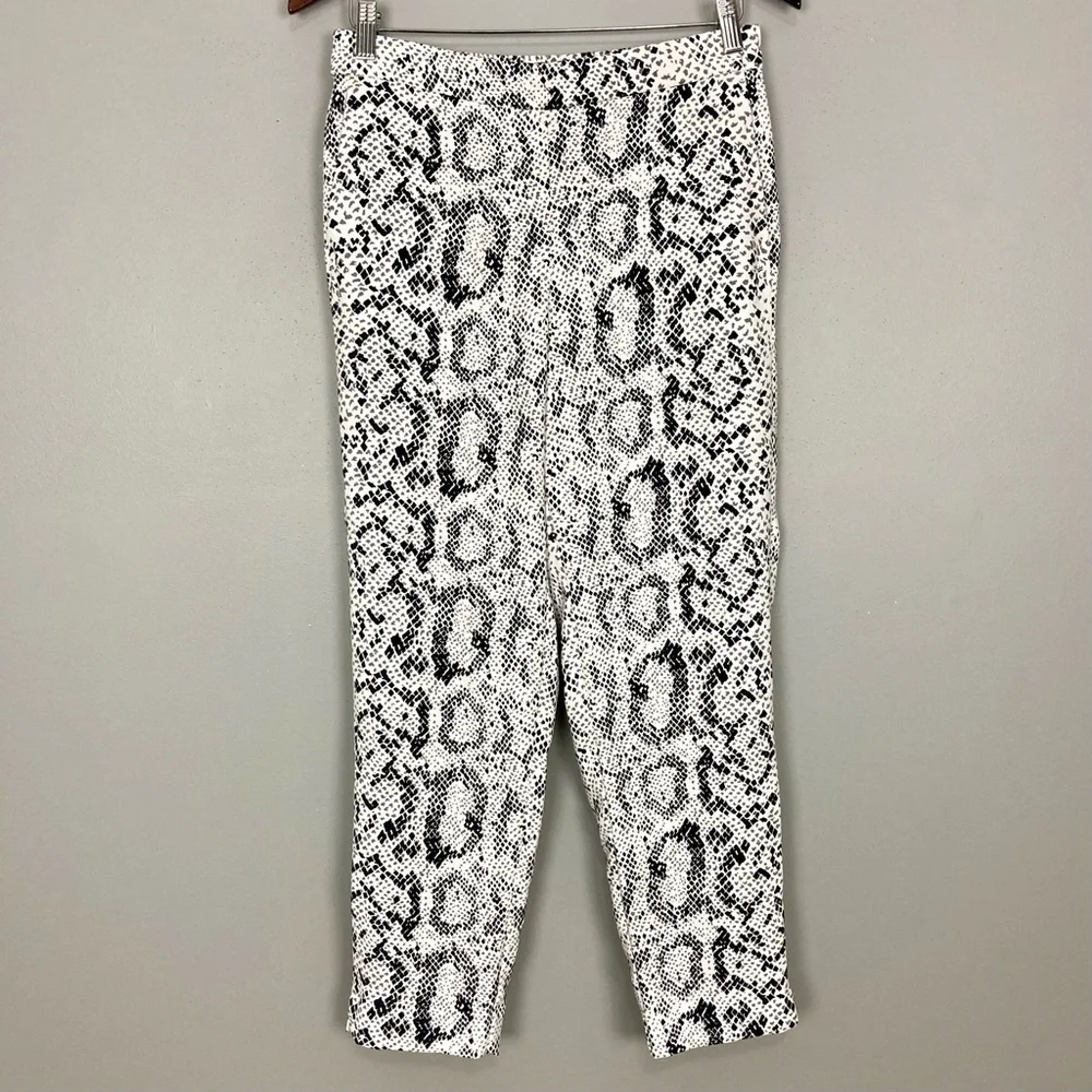 J. Crew Jamie Pull-On Trousers Women’s Size 8 Snake Print Elastic Waist Tapered